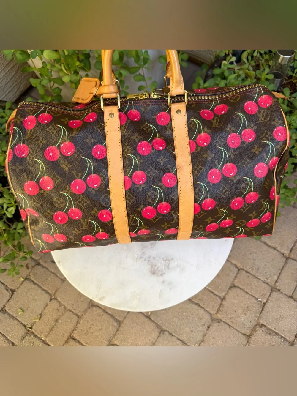 Louis Vuitton x Takashi Murakami Vintage Cherry Keepall 45